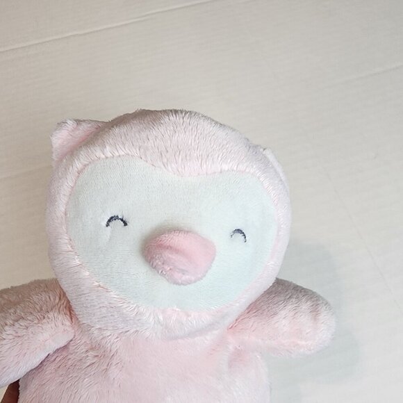 Just One You by Carter's pink penguin rattle toy closed eyes gray legs - Picture 3 of 6
